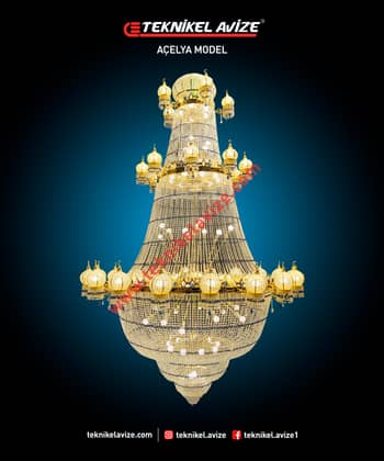 3 Çemberli Mihrace Kollu 250 Cm Çap Sarkıt Avize - Teknikel Chandelier