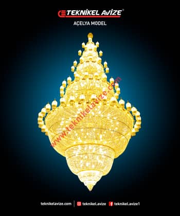 5 Çemberli Mihrace Kollu 400 Cm Çap Sarkıt Avize - Teknikel Chandelier