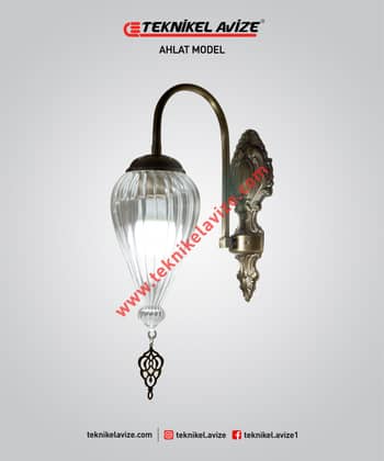 Tek Kollu Üfleme Şeffaf Damlı Camlı Duvar Aplik Avize - Teknikel Chandelier