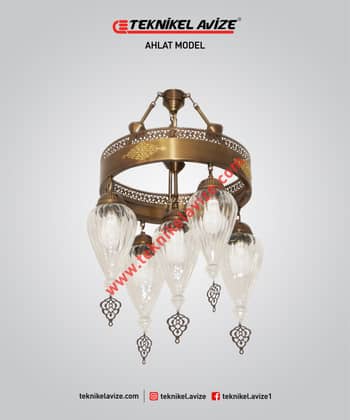 40 Cm Çap Üfleme Şeffaf Damlı Camlı 1 Çemberli Sarkıt Avize - Teknikel Chandelier