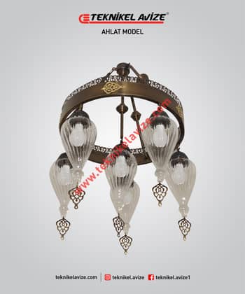 50 Cm Çap Üfleme Şeffaf Damlı Camlı 1 Çemberli Sarkıt Avize - Teknikel Chandelier