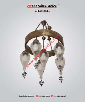 60 Cm Çap Üfleme Şeffaf Damlı Camlı 1 Çemberli Sarkıt Avize - Teknikel Chandelier