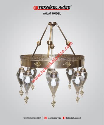 80 Cm Çap Üfleme Şeffaf Damlı Camlı 1 Çemberli Sarkıt Avize - Teknikel Chandelier