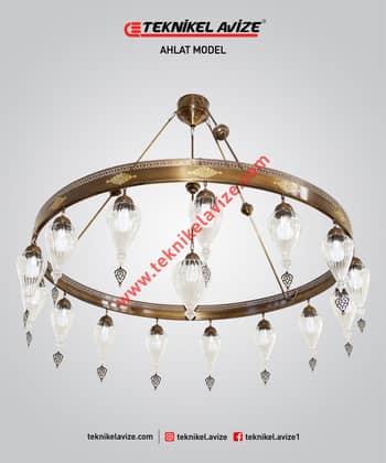 150 Cm Çap Üfleme Şeffaf Damlı Camlı 1 Çemberli Sarkıt Avize - Teknikel Chandelier