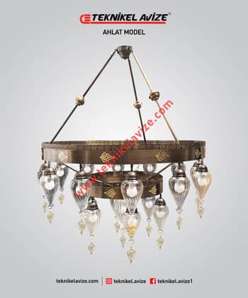 120 Cm Çap Üfleme Şeffaf Damlı Camlı 2 Çemberli Sarkıt Avize - Teknikel Chandelier