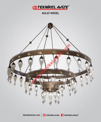 250 Cm Çap Üfleme Şeffaf Damlı Camlı 3 Çemberli Sarkıt Avize - Teknikel Chandelier