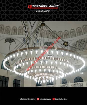 700 Cm Çap Üfleme Şeffaf Damlı Camlı 4 Çemberli Sarkıt Avize - Teknikel Chandelier