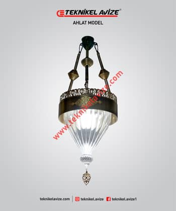30 Cm Çap Üfleme Şeffaf Damlı Camlı Tekli Tavan Avize - Teknikel Chandelier