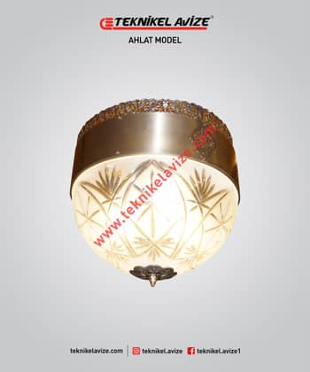 40 Cm Çap Kesme Camlı Tekli Tavan Avize - Teknikel Chandelier