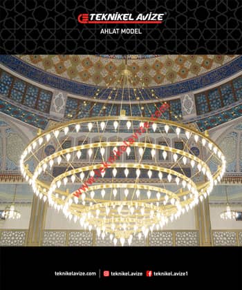 800 Cm Çap Üfleme Şeffaf Damlı Camlı 7 Çemberli Sarkıt Avize - Teknikel Chandelier