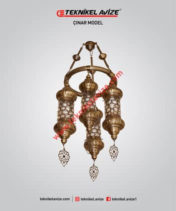 40 Cm Çap Üfleme Cam Üzeri Dekoratif Metal Kafesli 1 Çemberli Sarkıt Avize - Teknikel Chandelier