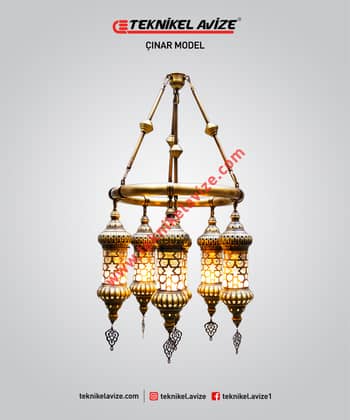 50 Cm Çap Üfleme Cam Üzeri Dekoratif Metal Kafesli 1 Çemberli Sarkıt Avize - Teknikel Chandelier
