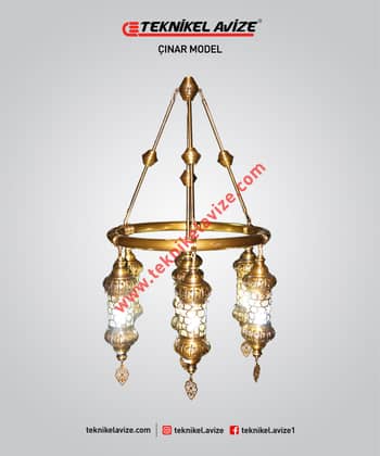 60 Cm Çap Üfleme Cam Üzeri Dekoratif Metal Kafesli 1 Çemberli Sarkıt Avize - Teknikel Chandelier