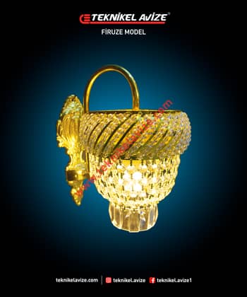 Tek Kollu Kristal Taş Işlemeli Duvar Aplik Avize - Teknikel Chandelier
