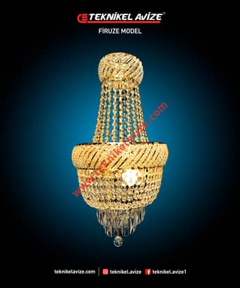 30 Cm Çap 1 Katlı Torbalı Çember Kolsuz Çember Dış Yüzeyi Boncuk Taş Ile Işelnmiş Sarkıt Avize - Teknikel Chandelier