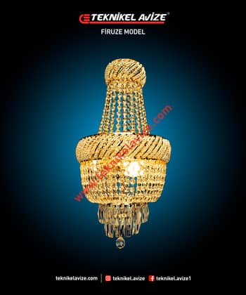 40 Cm Çap 1 Katlı Torbalı Çember Kolsuz Çember Dış Yüzeyi Boncuk Taş Ile Işelnmiş Sarkıt Avize - Teknikel Chandelier