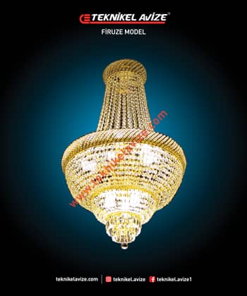 60 Cm Çap 1 Katlı Torbalı Çember Kolsuz Çember Dış Yüzeyi Boncuk Taş Ile Işelnmiş Sarkıt Avize - Teknikel Chandelier