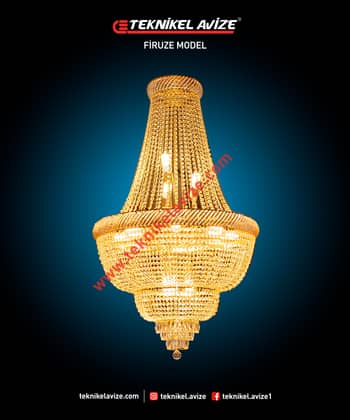 80 Cm Çap 1 Katlı Torbalı Çember Kolsuz Çember Dış Yüzeyi Boncuk Taş Ile Işelnmiş Sarkıt Avize - Teknikel Chandelier
