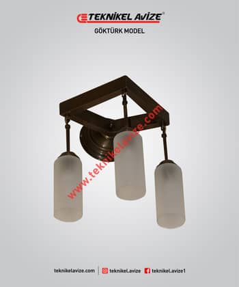 3 Kollu Geometrik Form Metalden Imalat Yatay Çember Tek Katlı Duvar Aplik Avize - Teknikel Chandelier