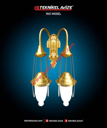 Çift Kollu Duvar Aplik Avize - Teknikel Chandelier