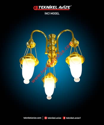 3 Kollu Deve Bounu Sarkıt Avize - Teknikel Chandelier