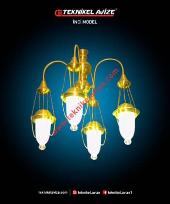4 Kollu Deve Boynu Sarkıt Avize - Teknikel Chandelier