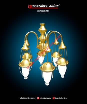 5 Kollu Deve Boynu Sarkıt Avize - Teknikel Chandelier