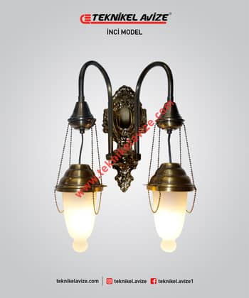 Çift Kollu Duvar Aplik Avize - Teknikel Chandelier