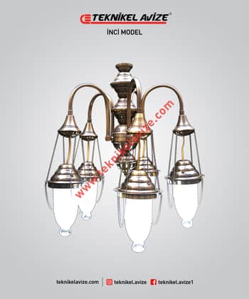 5 Kollu Deve Boynu Sarkıt Avize - Teknikel Chandelier