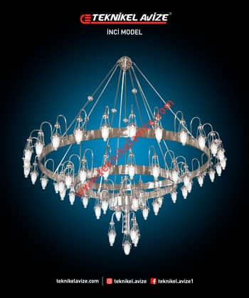 300 Cm Çap 3 Çemberli Deve Boynu Avize - Teknikel Chandelier