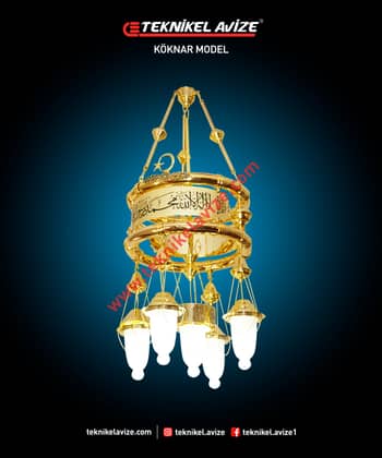 40 Cm Çap 1 Çemberli Çift Sıra Borulu Sarkıt Avize - Teknikel Chandelier