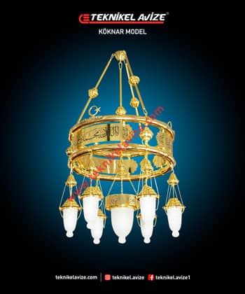 60 Cm Çap 1 Çemberli Çift Sıra Borulu Sarkıt Avize - Teknikel Chandelier