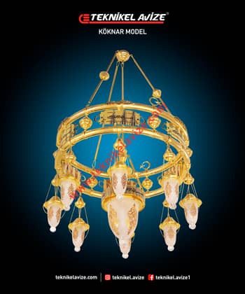 80 Cm Çap 1 Çemberli Çift Sıra Borulu Sarkıt Avize - Teknikel Chandelier