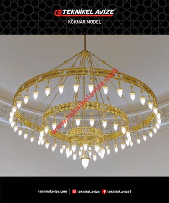 400 Cm Çap 3 Çemberli Çift Sıra Borulu Sarkıt Avize - Teknikel Chandelier