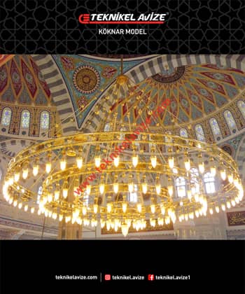 600 Cm Çap 4 Çemberli Çift Sıra Borulu Sarkıt Avize - Teknikel Chandelier
