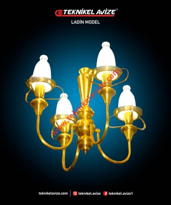 Yukarı Bakan 4 Kollu Sarkıt Avize - Teknikel Chandelier