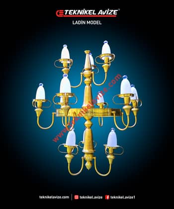 Yukarı Bakan 95 Cm Çap 2 Çemberli Sarkıt Avize - Teknikel Chandelier