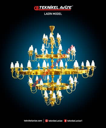 Yukarı Bakan 250 Cm Çap 3 Çemberli Sarkıt Avize - Teknikel Chandelier
