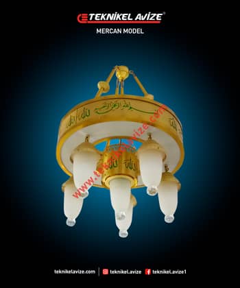 50 Cm Çap Tek Çember Geniş Kutulu Cami Avize - Teknikel Chandelier