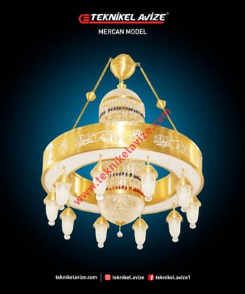 100 Cm Çap Tek Çember Geniş Kutulu Cami Avize - Teknikel Chandelier