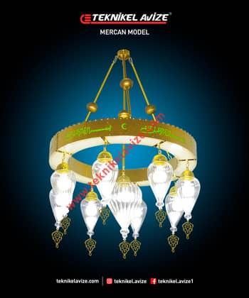 80 Cm Çap Tek Çember Geniş Kutulu Cami Avize - Teknikel Chandelier
