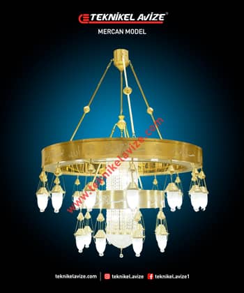 150 Cm Çap Iki Çember Geniş Kutulu Cami Avize - Teknikel Chandelier