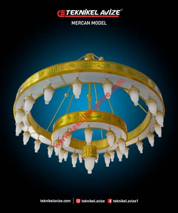 200 Cm Çap Iki Çember Geniş Kutulu Cami Avize - Teknikel Chandelier