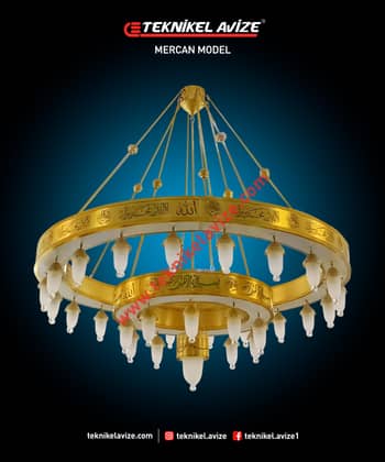 50 Cm Çap Tek Çember Geniş Kutulu Cami Avize - Teknikel Chandelier