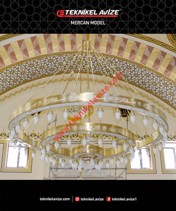 300 Cm Çap Üç Çember Geniş Kutulu Cami Avize - Teknikel Chandelier