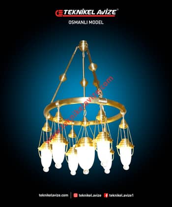 60 Cm Çap Tek Çember Yuvarlak Metal Borulu Imalat Sarkıt Aivze - Teknikel Chandelier