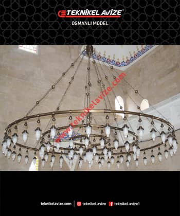 400 Cm Çap Üç Çember Yuvarlak Metal Borulu Imalat Sarkıt Aivze - Teknikel Chandelier
