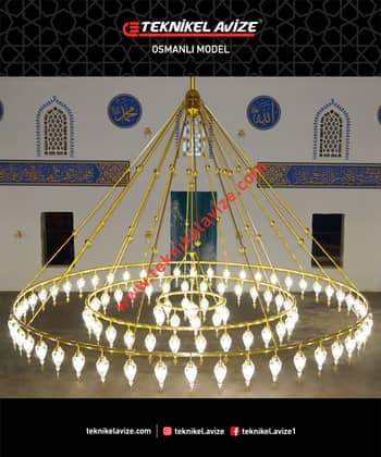 500 Cm Çap Üç Çember Yuvarlak Metal Borulu Imalat Sarkıt Aivze - Teknikel Chandelier
