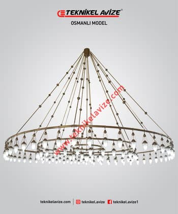 500 Cm Çap Iç Içe Katlı Üç Çember Yuvarlak Metal Borulu Imalat Sarkıt Aivze - Teknikel Chandelier