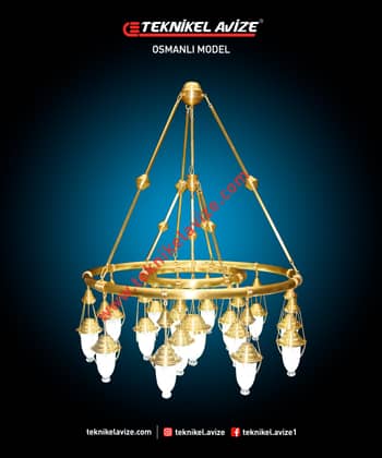 100 Cm Çap Iç Içe Katlı Iki Çember Yuvarlak Metal Borulu Imalat Sarkıt Aivze - Teknikel Chandelier